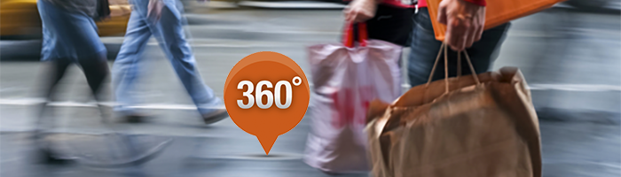 Straatbeeld met daarin 360 graden klanten beeld
